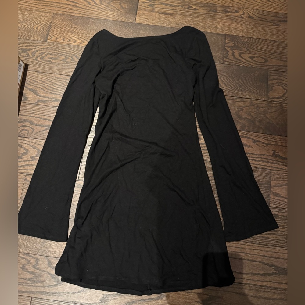 Reformation Black Long Sleeve Dress